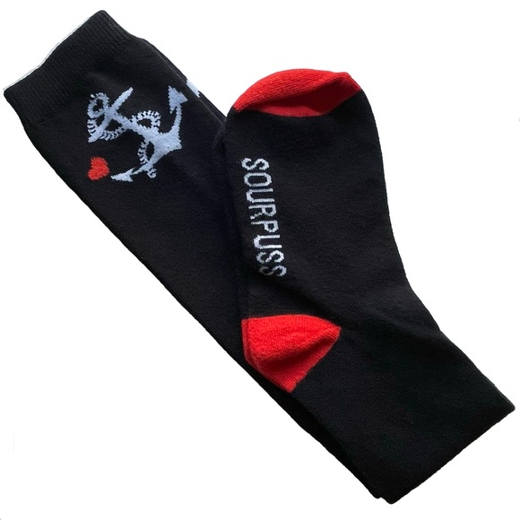 ♥️⚓️Sourpuss Anchors & Hearts Knee Socks⚓️♥️ - Picture 1 of 3